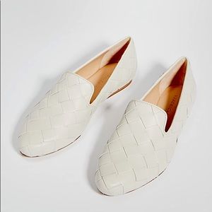 Veronica Beard White Griffin Flat Loafer Shoe